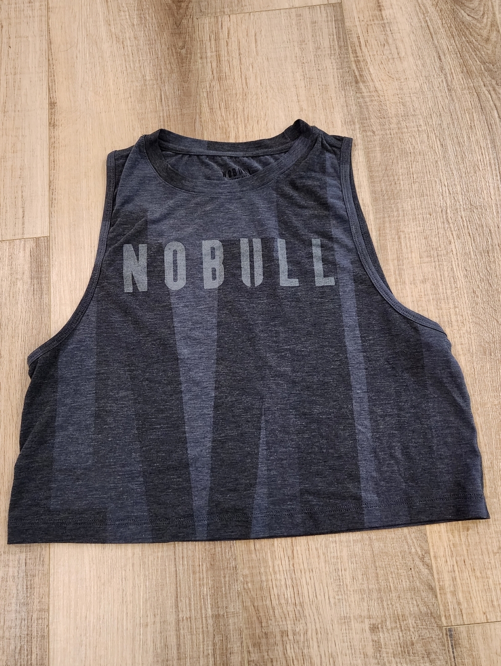 NOBULL Crop Tank Top Womens Small Gray Athletic Sleeveless Gym Workout Logo